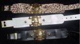 Bracelete de couro com caveira dourada ESGOTADAS