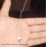 Colar Caveirinha com coroa Prata ESGOTADA