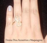 Anel Infinito Dourado com Strass ESGOTADO